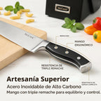 McCook Juego de cuchillos de cocina afilados con afilador incorporado