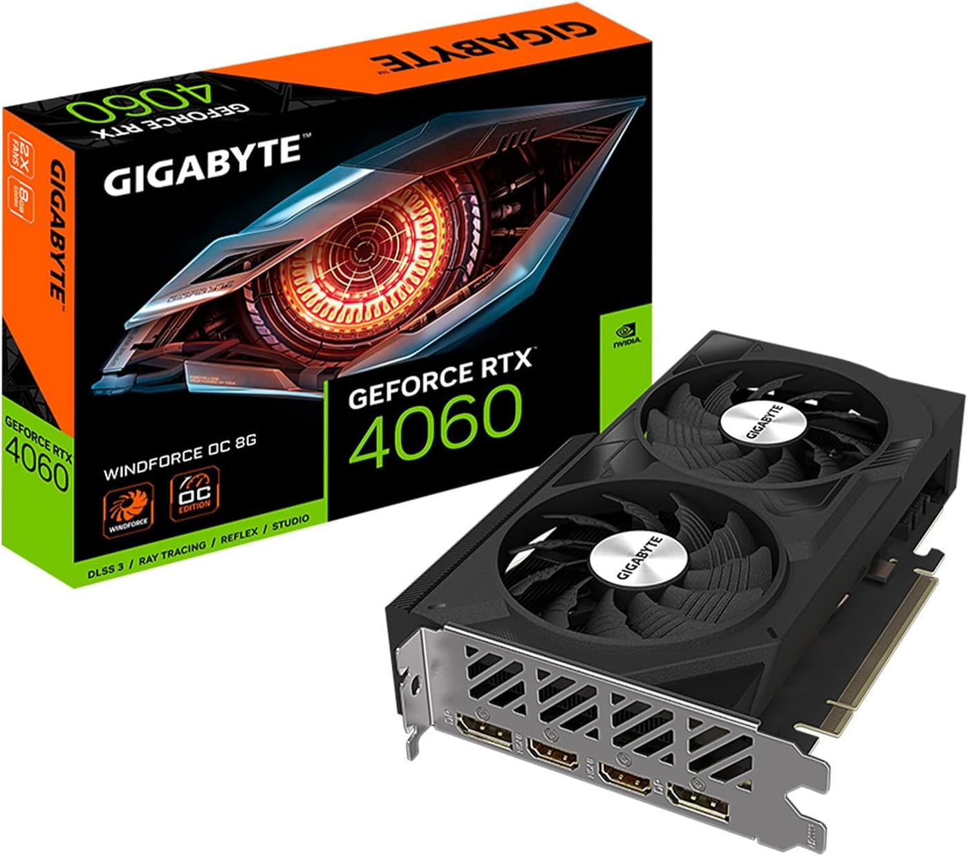 GIGABYTE Tarjeta gráfica GeForce RTX 4060 WINDFORCE OC 8G, 2 ventil...