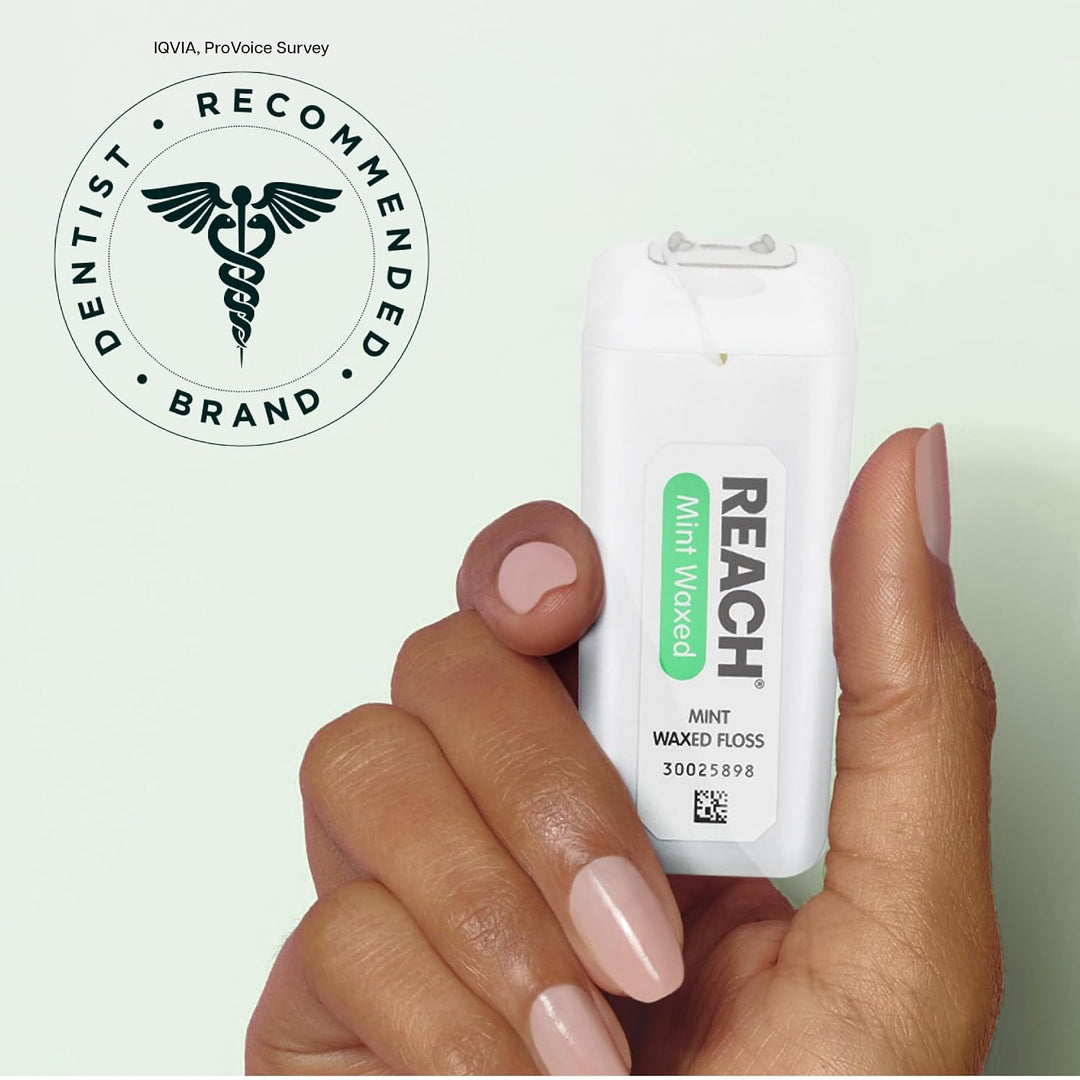 Reach Hilo dental encerado con sabor a menta para el cuidado oral y...