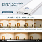 Paquete de 4 luces para debajo del gabinete, luz recargable con sensor de movimiento para interiores, luces magnéticas inalámbricas regulables, 32 luces LED debajo de la encimera para cocina, armario, escaleras, luz cálida