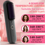 Cepillo alisador de pelo inalámbrico, cepillo alisador portátil par...