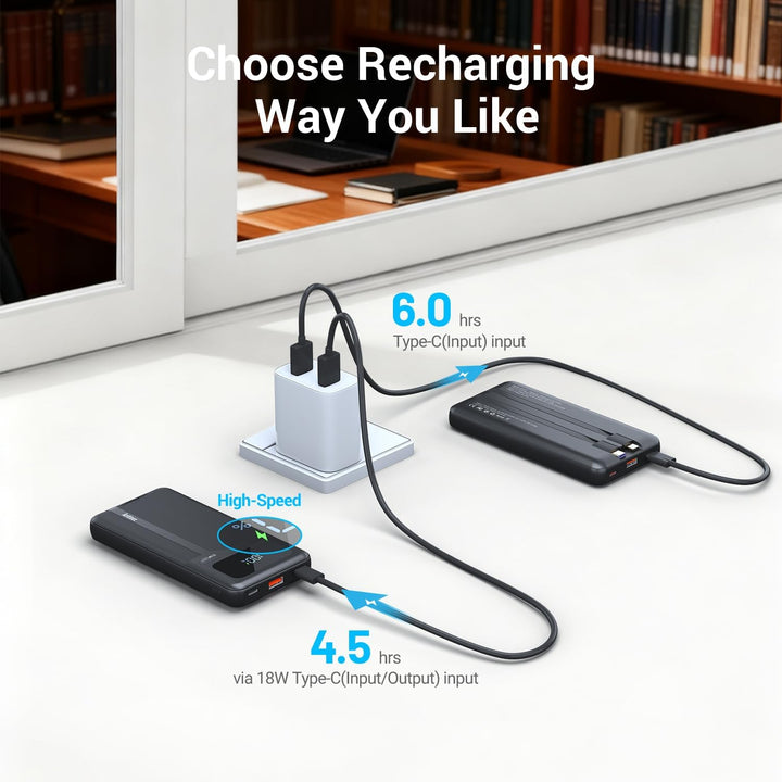 Antteez Cargador portátil de 10,000 mAh, cargador de batería de car...