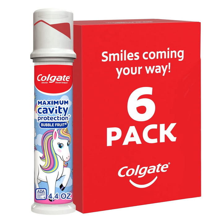 Colgate Bomba de pasta de dientes de unicornio para niños con flúor...