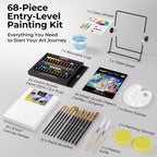 Nicpro Juego de 68 lienzos de pintura acrílica para adultos con 24 pinturas