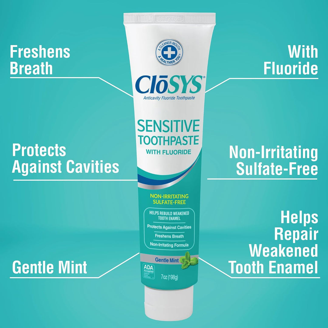CloSYS Pasta dental con flúor, 7 onzas (Paquete de 2) Menta suave,...