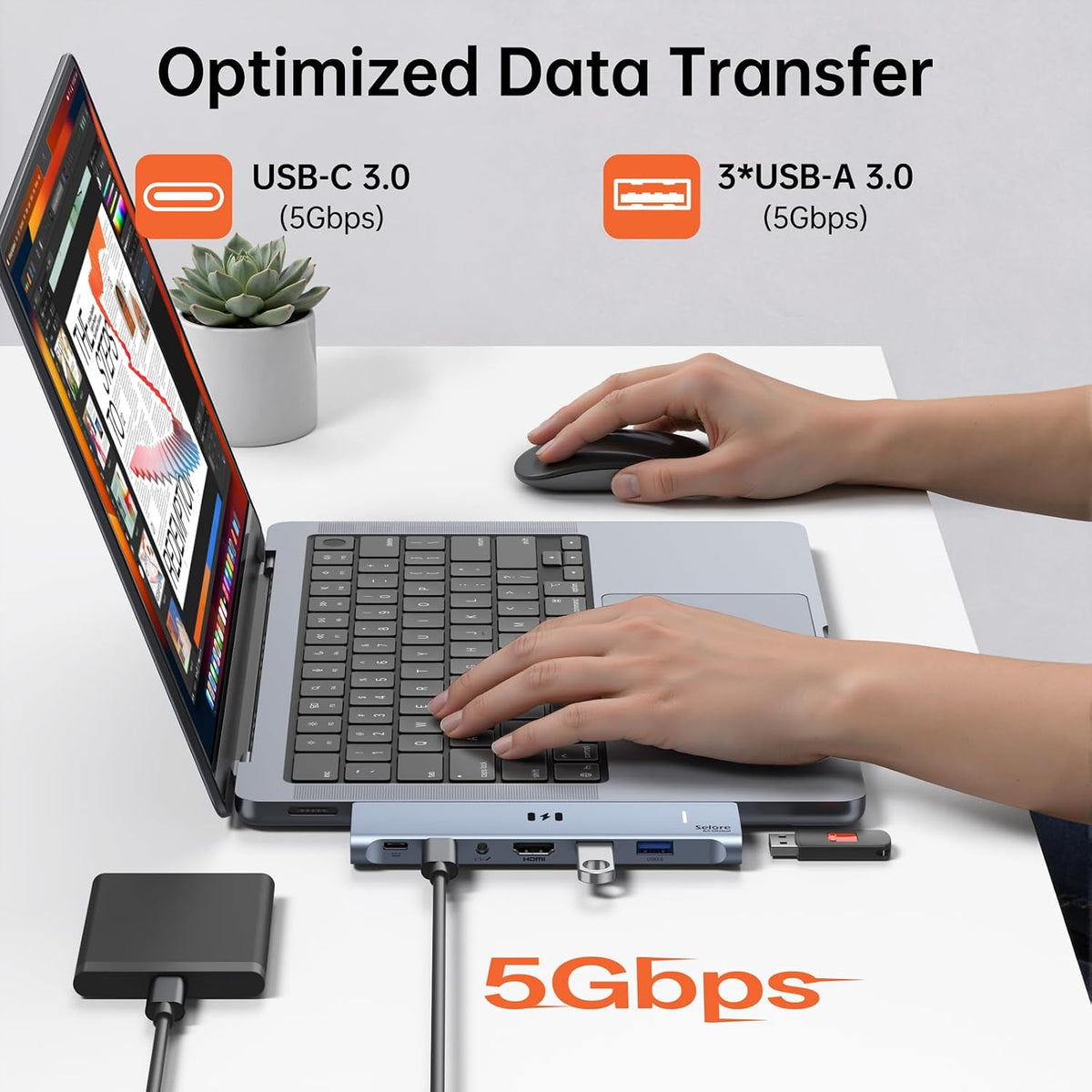 Adaptador USB C Hub HDMI para MacBook Pro\/Air M1 M2 M3 2024 2023 1...