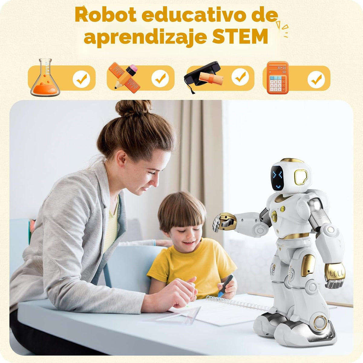 Ruko 1088 Gold Smart Robot y 18011 Negro Oro Robot Perro Juguete para Niños
