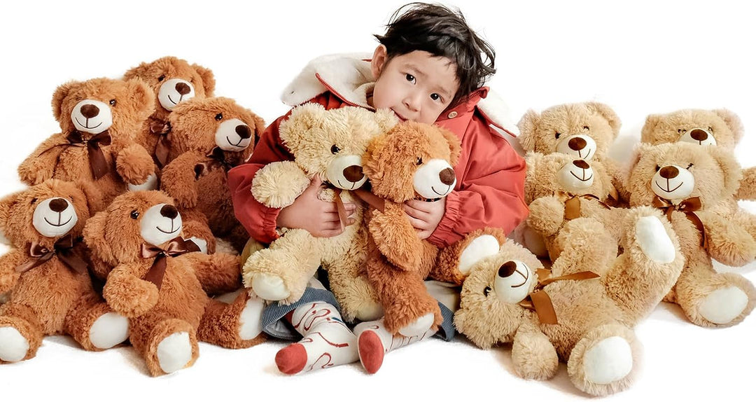 LELELONG Paquete de 12 osos de peluche a granel de 13.5 pulgadas, o...