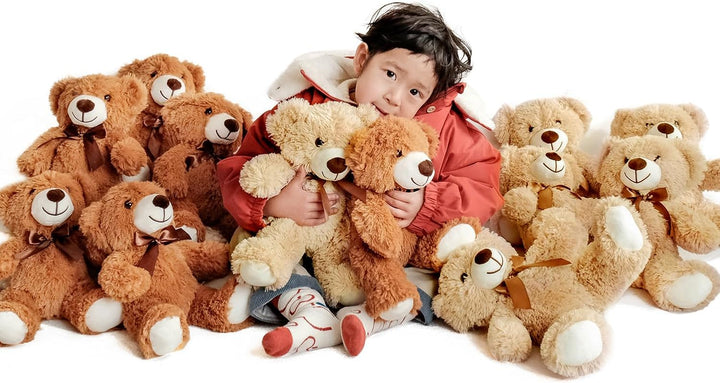 LELELONG Paquete de 12 osos de peluche a granel de 13.5 pulgadas, o...