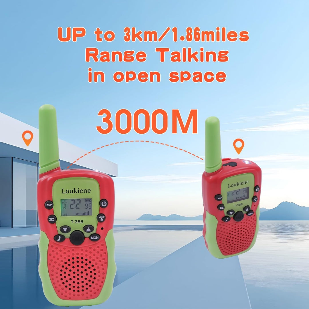 LOUKIENE Walkie Talkies para niños de 22 canales de radio de 2 vías...