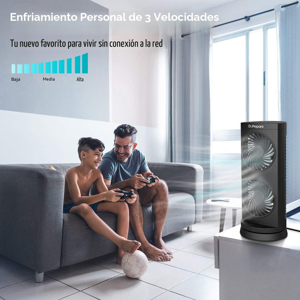 Dr. Prepare Ventilador oscilante de torre, ventilador de escritorio...