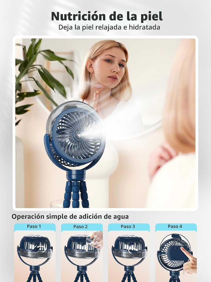 Wavmill Ventilador de cochecito nebulizador, ventilador portátil co...
