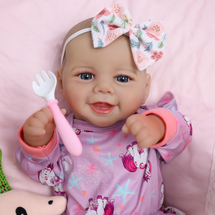 SCOM Muñeca de bebé niña, muñeca realista de cuerpo suave de 18 pul...
