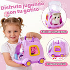 TUZT - Juguete de gato robot para niños y niñas de 3, 4, 5, 6 años, juguete interactivo de peluche con caminar y maullar, juguetes de simulación para niñas, para niñas de 3, 4, 5, 6, 7, 8 años