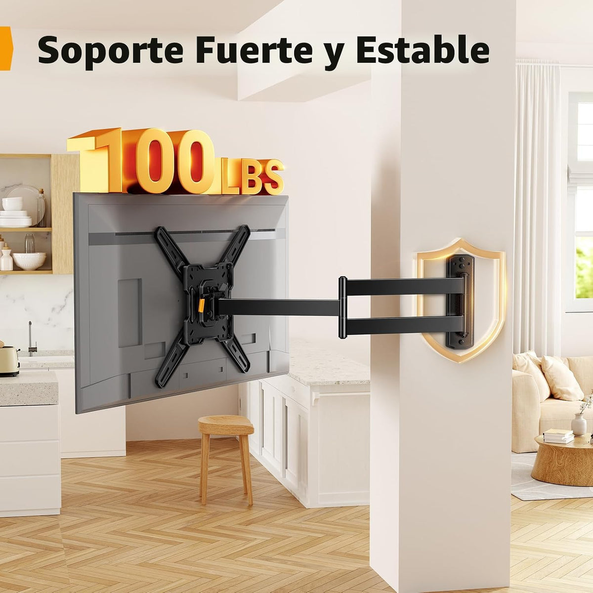 Perlegear Soporte de pared para TV de brazo largo para televisores de 26 a 70 pulgadas de hasta 100 libras