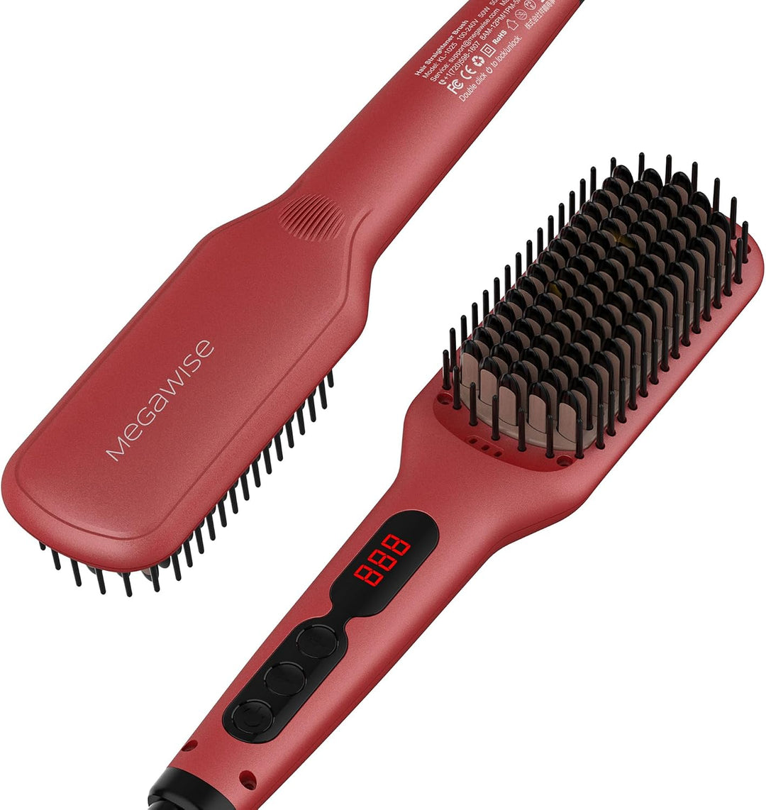 MEGAWISE - Cepillo alisador de cabello, cepillo térmico de cerámica...