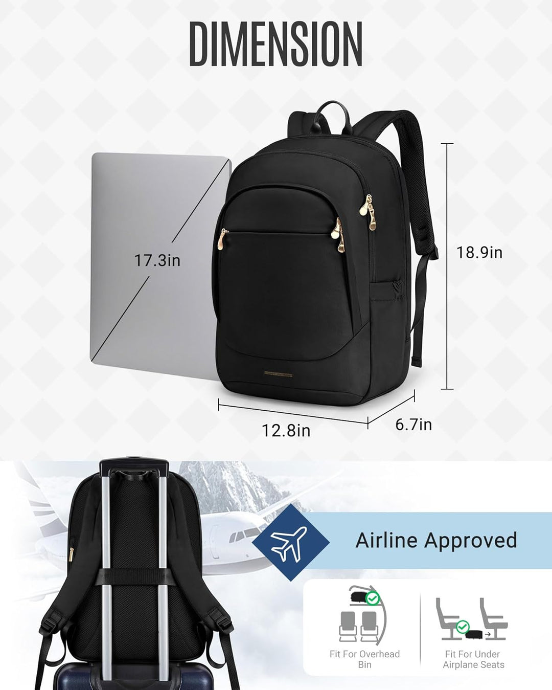 Mochila para laptop LIGHT FLIGHT, mochila para laptop para mujeres,...