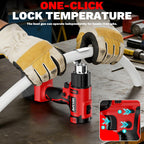 Pistola de calor inalámbrica compatible con batería Milwaukee de 18 V, pistola de soldadura de calentamiento rápido de 350 W con luz LED, temperatura variable de 122 ℉ a 1022 ℉ con 5 boquillas