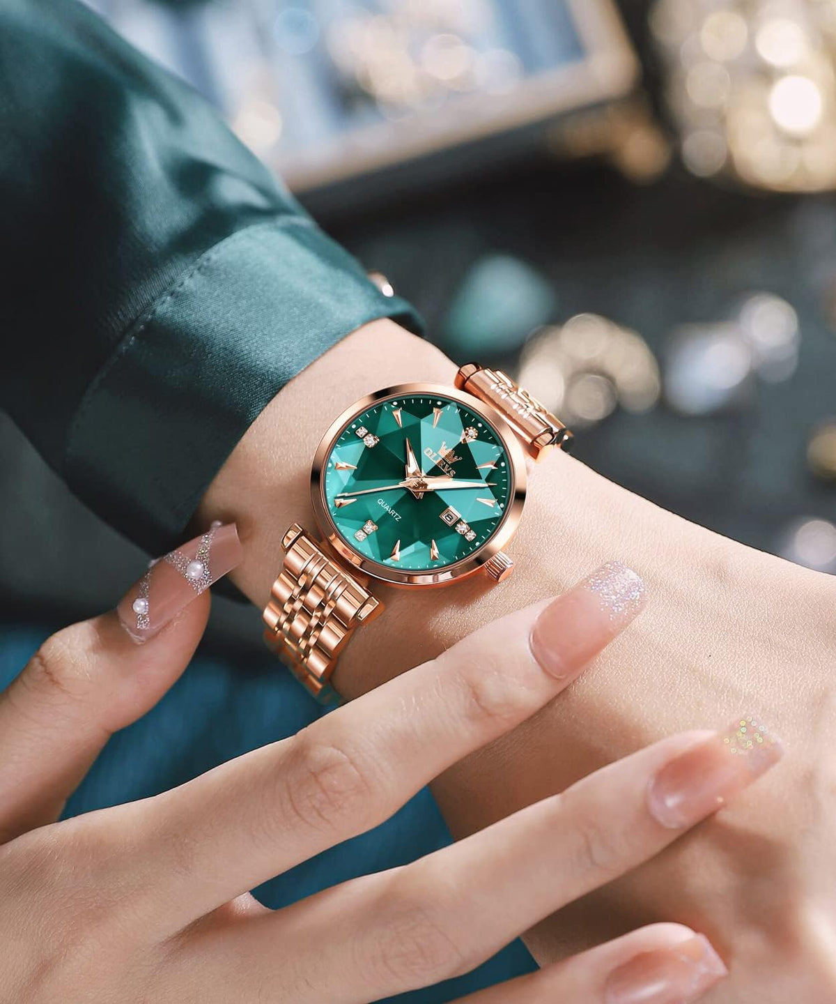 OLEVS Mujer Relojes Lujo Reloj de Dama Oro Rosa Resistente al Agua