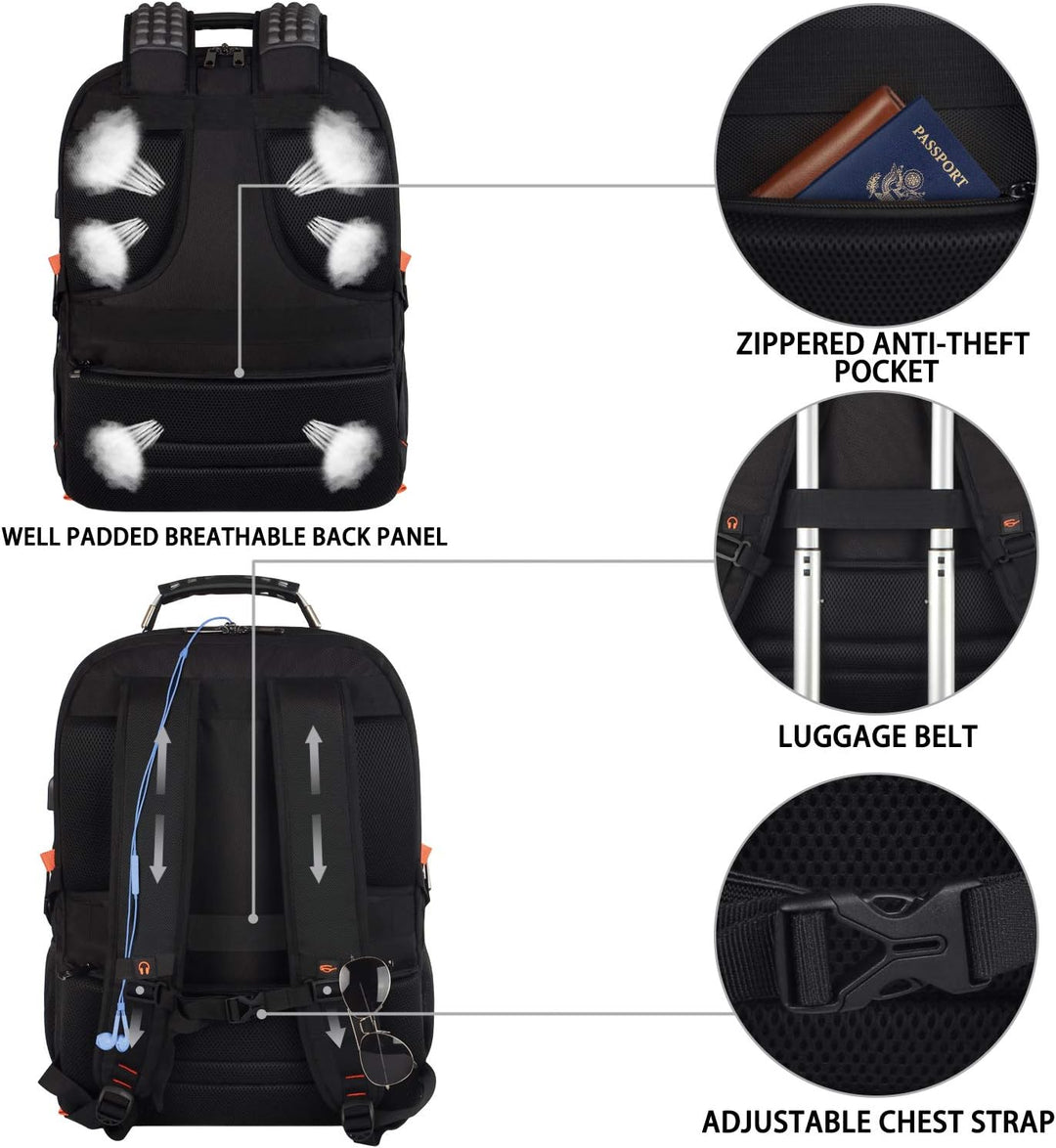 Mochila para portátil de viaje, mochila extra grande de 18.4 pulgad...