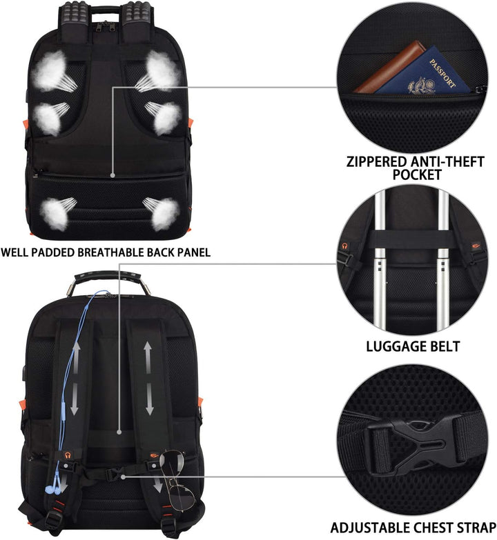 Mochila para portátil de viaje, mochila extra grande de 18.4 pulgad...