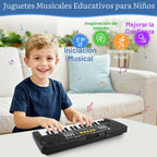 Juguetes Piano Teclado - 37 teclas Pianos Juguete musical con micrófono para niño y niña