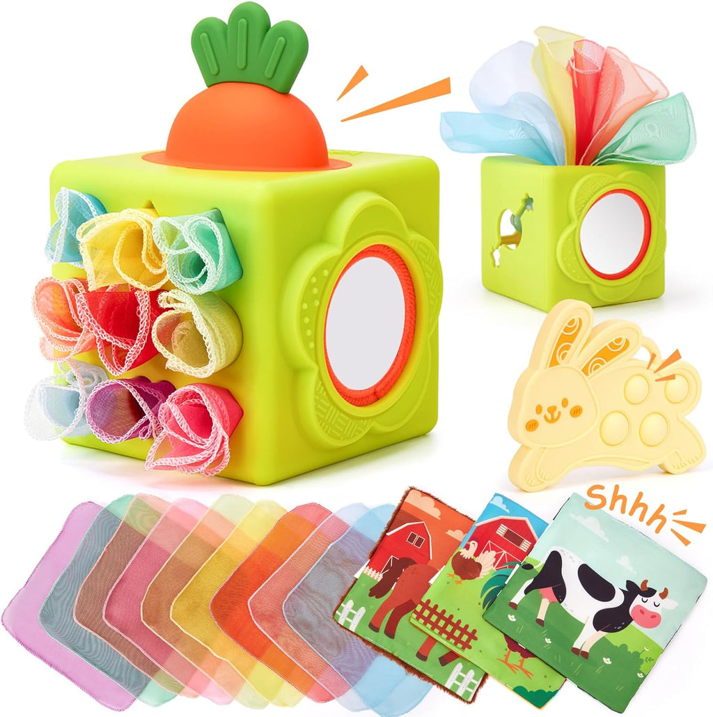 hahaland Caja de pañuelos de silicona para bebés de juguete - Juguetes