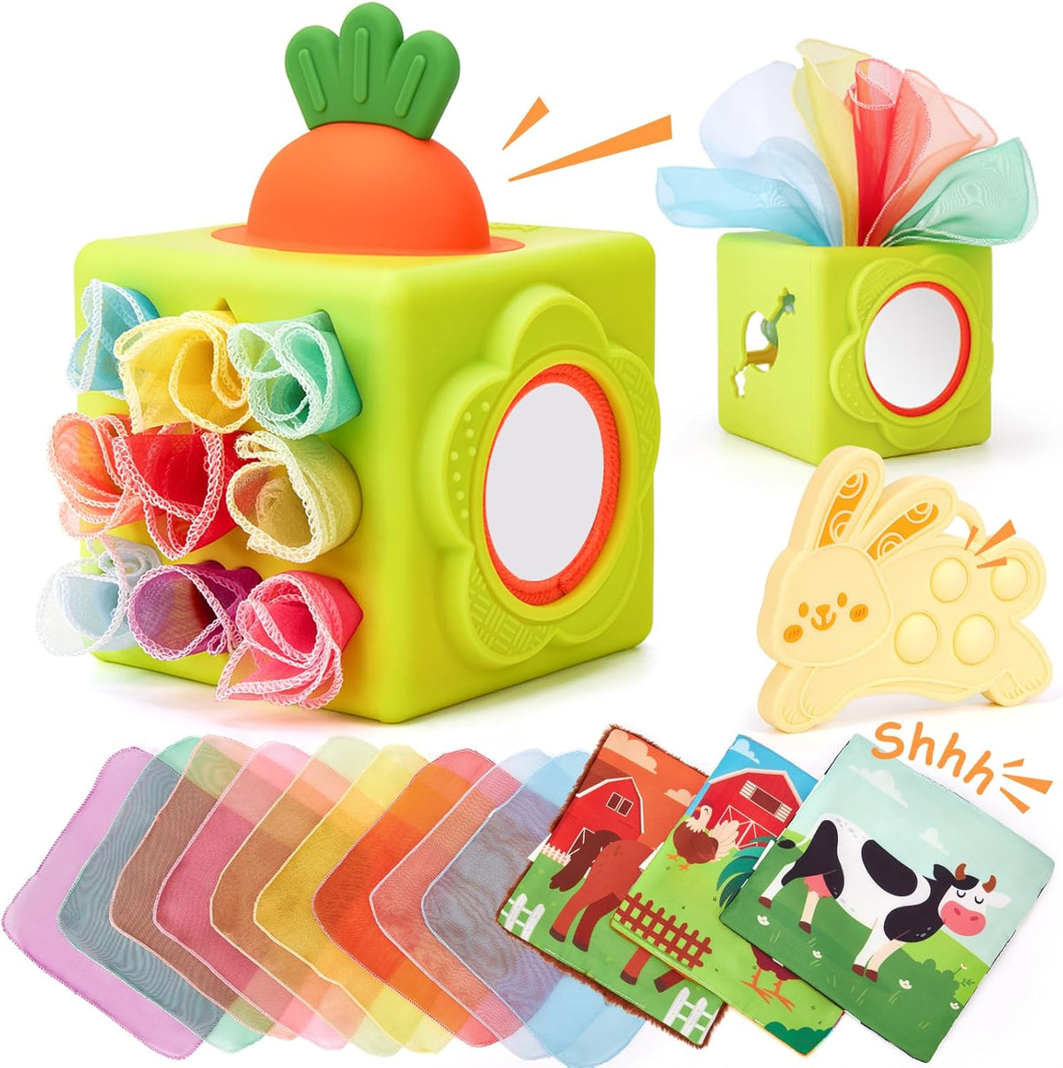 hahaland Caja de pañuelos de silicona para bebés de juguete - Juguetes