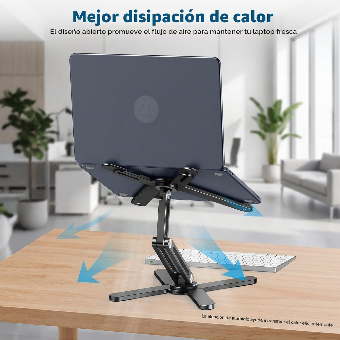 OMOTON LA10 - Soporte giratorio para portátil de 360°, plegable par...
