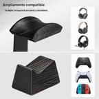 UPERGO Soporte de auriculares de madera maciza con soporte para controlador