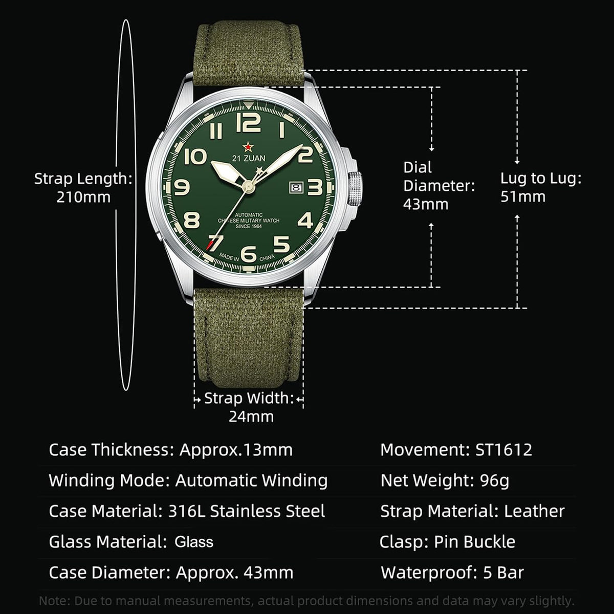 SEA-GULL Reloj mecánico para hombre, relojes automáticos, relojes militares para hombres, reloj de trabajo deportivo de campo táctico del ejército para hombre, pantalla de fecha a prueba de agua