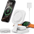 Mini estación de carga plegable 3 en 1 para dispositivos Apple, soporte de cargador inalámbrico para Magsafe para iPhone 17/Air/16/15/14/13/12, serie Apple Watch, AirPods pro/2/3/4, regalos para