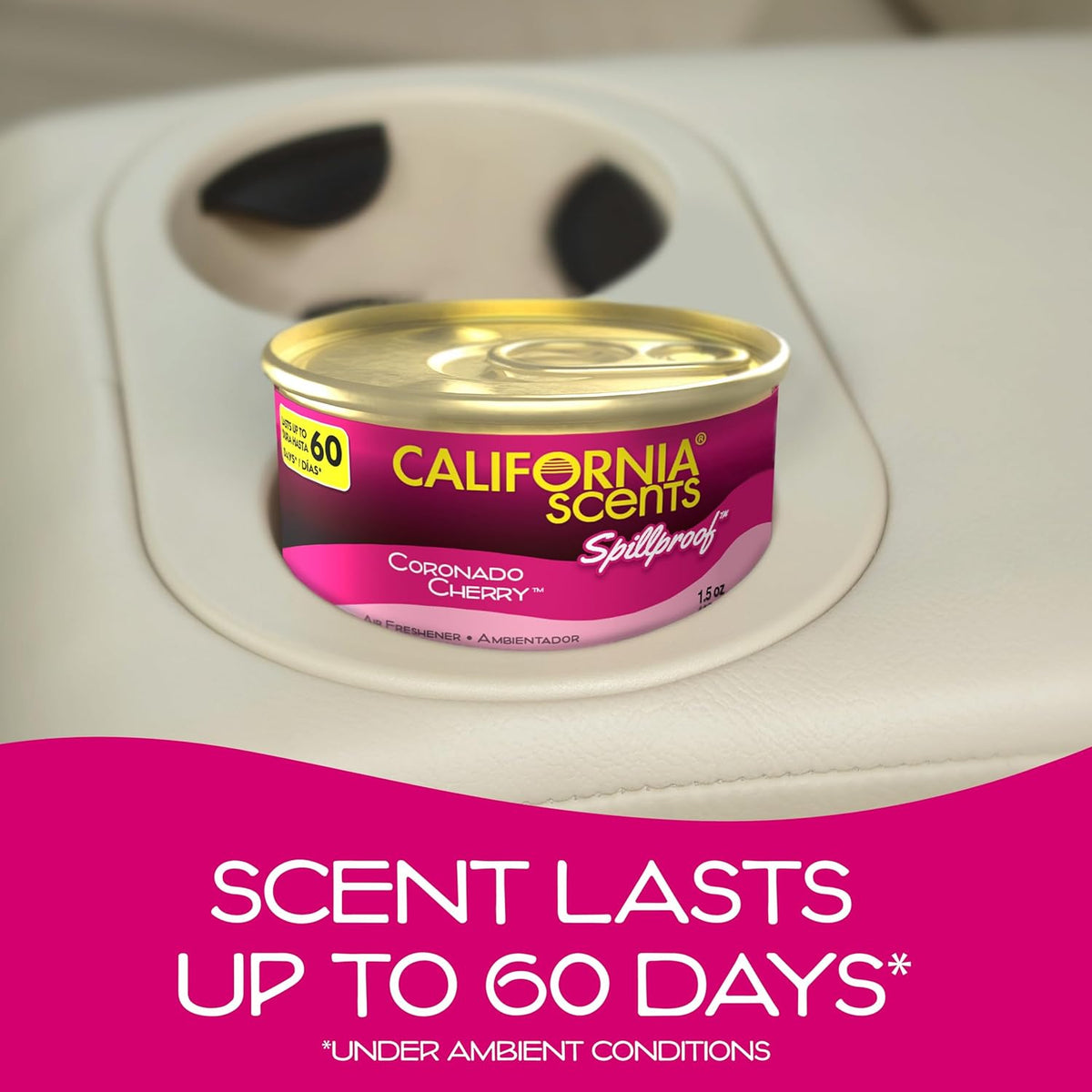California Scents Car Scents Cool Air desodorante para automóviles con aroma cereza Coronado, latas de 1,5 oz (paquete de 12 latas)