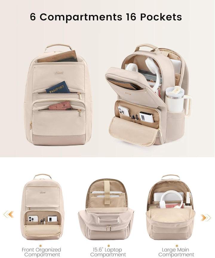 LOVEVOOK Mochila de viaje para mujer, Desnudo\/, 15,6 pulg., Mochil...