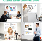 Pizarra blanca magnética de 3 x 2 pies, pizarra blanca grande de borrado en seco de 36 x 24 pulgadas, pizarra blanca de presentación de aluminio con bandeja larga para bolígrafos, 6
