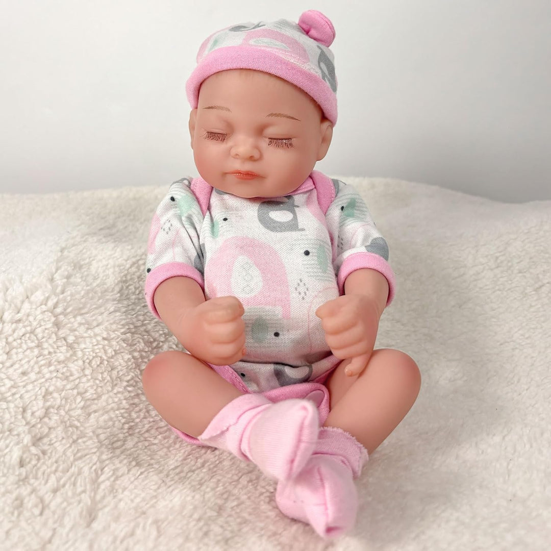 JRLCGYP Muñeca realista de bebé recién nacido durmiente de 10 pulga...
