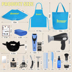 Juego de simulación de peluquería, juguetes de peluquería para niños, kit de afeitado para niños para niños de 3 años en adelante con secador de pelo, juguetes de afeitadora eléctrica, bolsa de