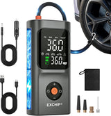 Exchip Inflador de neumáticos, compresor de aire portátil, bomba de...