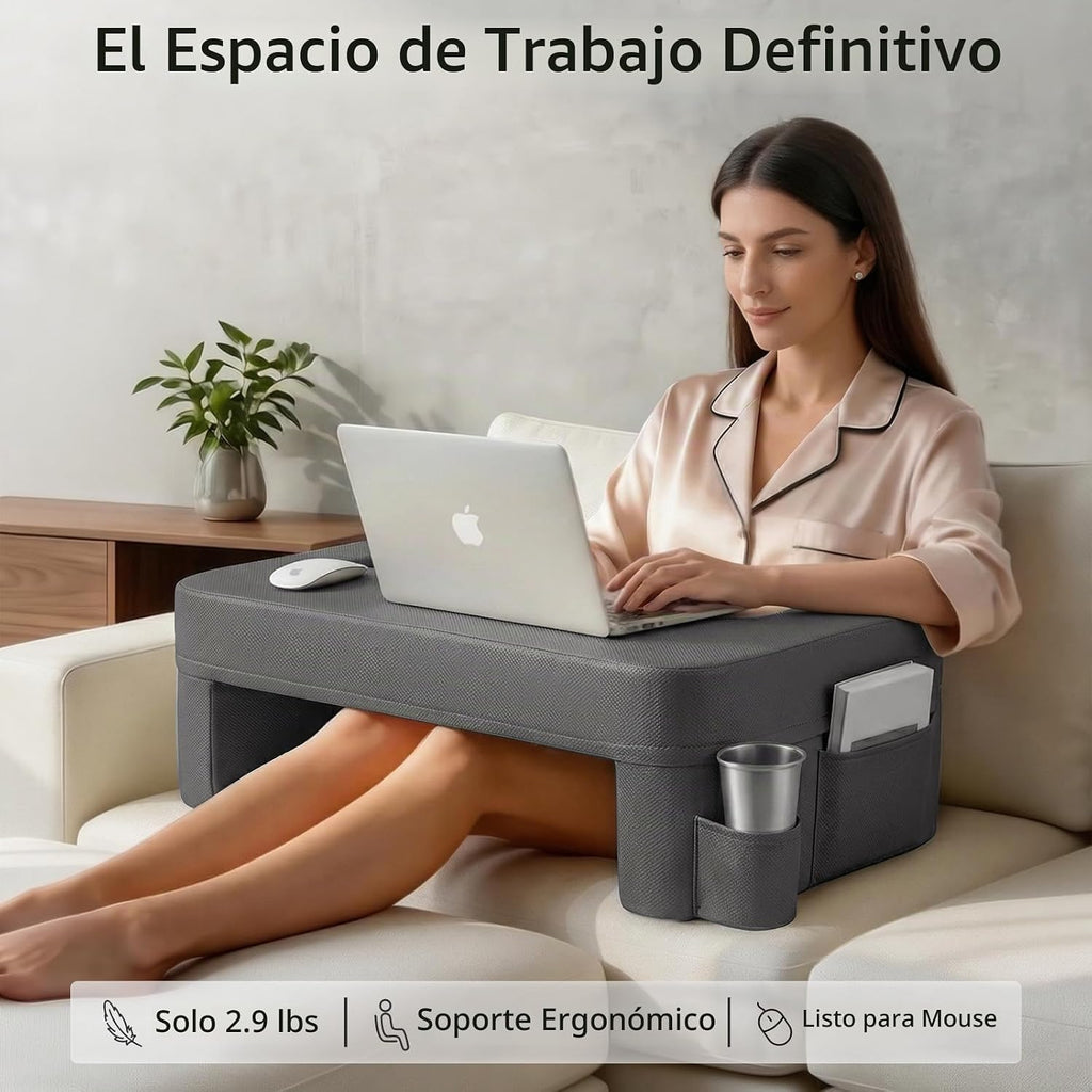 Almohada de escritorio extra ancha de 26 pulgadas, escritorio para laptop para sofá y cama