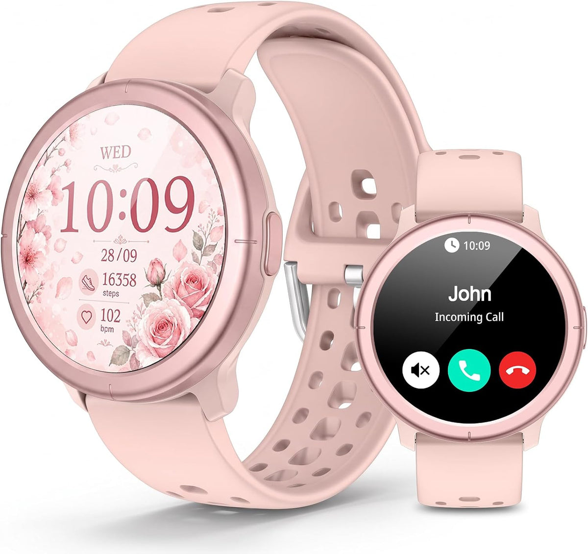 Smart Watch para Mujer, Responde/Llama, Seguimiento de Fitness, Resistente al Agua 1ATM