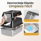 Caja de arena de acero inoxidable con tapa, color negro