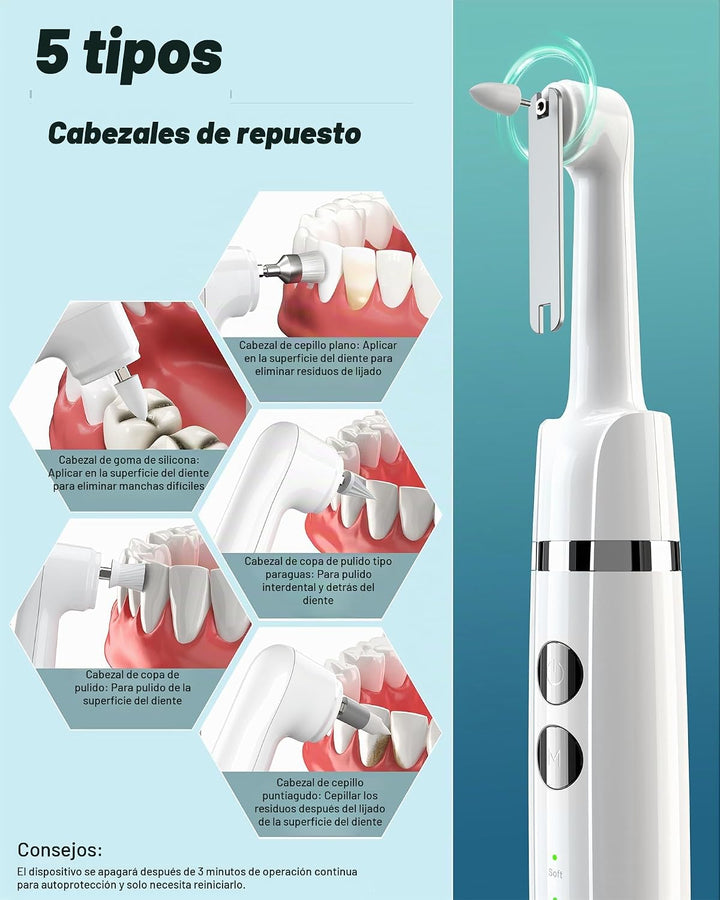 Pulidor de Dientes, Kit Recargable de Blanqueamiento Dental para Li...