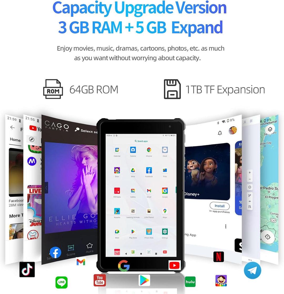 VASOUN Tablet Android 14 de 7 pulgadas, 8 GB de RAM 64 GB ROM, Octa...