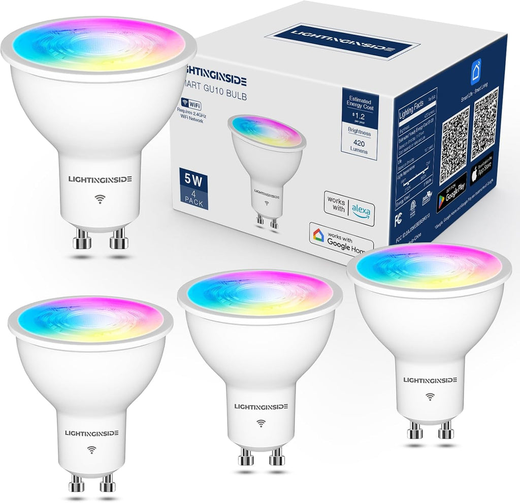 Bombillas inteligentes GU10 50W, ángulo de haz de 38° RGBCW