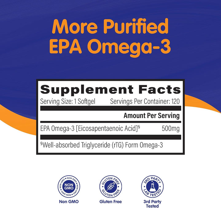 OmegaVia Aceite de pescado EPA 500 Omega-3 120 cápsulas