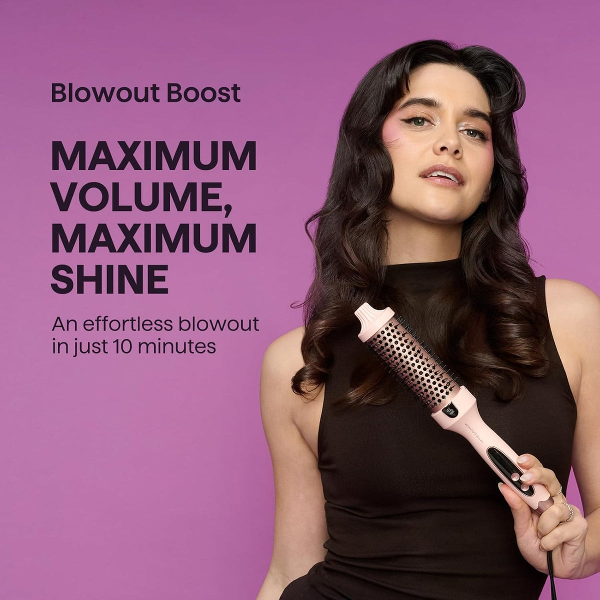 Wavytalk Cepillo Térmico Blowout Boost, Cepillo Redondo Calentado d...