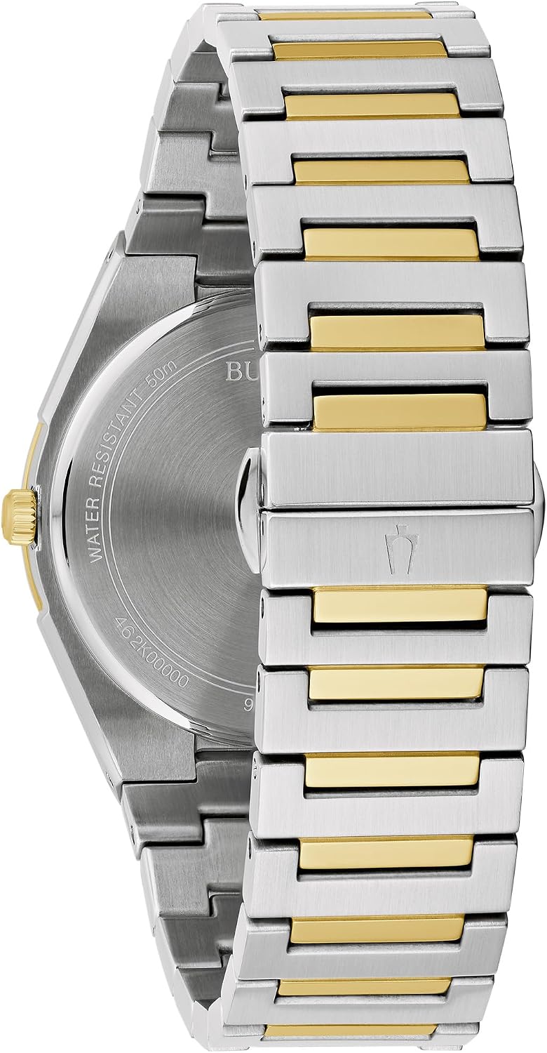 Reloj Bulova para Hombre Dress Classic de Cuarzo bicolor en Acero Inoxidable, Esfera con Patrón, 39 mm