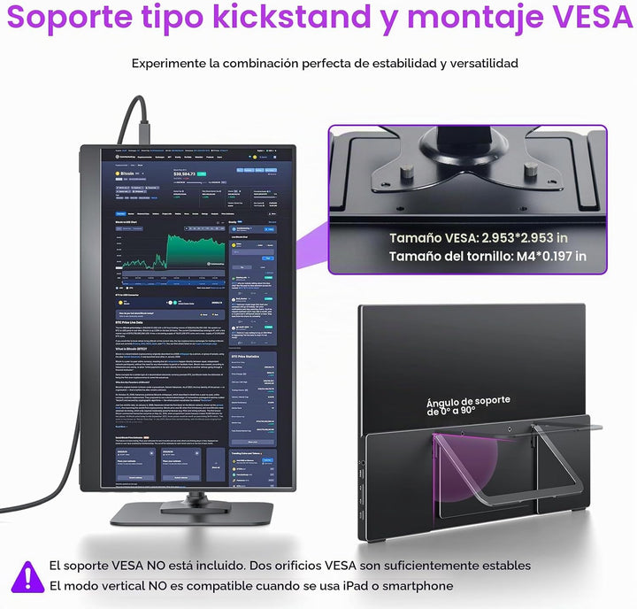 cocopar Monitor portátil de 15.6 pulgadas 4K UHD 60Hz 145% sRGB Mon...