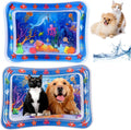 2 alfombrillas de agua para gatos mejoradas, juguete interactivo para gatos de interior para hacer ejercicio, cazar, matar, antiarañazos, a prueba de fugas, plegable, sensorial