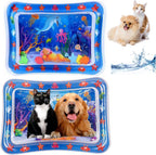 2 alfombrillas de agua para gatos mejoradas, juguete interactivo para gatos de interior para hacer ejercicio, cazar, matar, antiarañazos, a prueba de fugas, plegable, sensorial